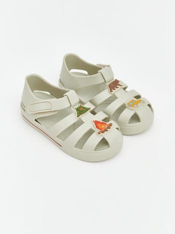 Beige Printed Baby Boy Sandals