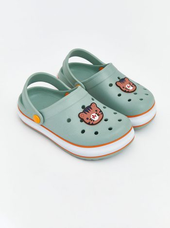 Green Bear Print Boys' Beach Sandals