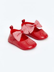 Red Bow Detail Baby Girl Ballet Flats