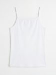 White Square Neckline Spaghetti Strap Girls' Tank Top