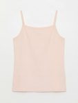 Pink Square Neckline Spaghetti Strap Girls' Tank Top