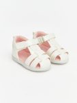 Beige Faux Leather Baby Girl Sandals