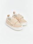 Beige Velcro Pre-Walking Shoes for Baby Boys
