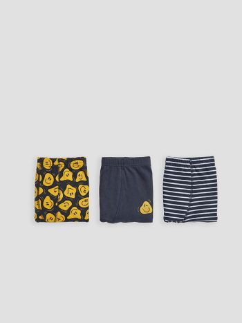 Gray Smiley Pattern Boys' Boxer 3-Pack
