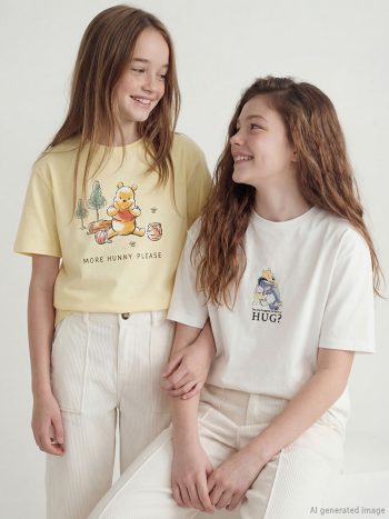 Ecru Winnie the Pooh Print Girls' 2-Pack T-Shirt