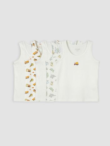 Ecru Bicycle Neck Boys' Tank Top 5-Pack