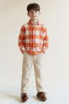 قميص الخشّاب للأطفال 1-9 سنوات باللون البرتقالي المربّع