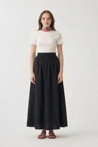 Siyah-Poplin Etek