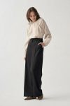Black Crease-Pleated Palazzo Pants