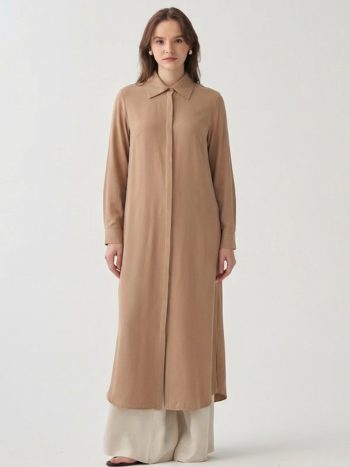 Vizon-Hidden Slit Long Shirt