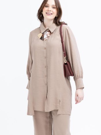 Mink-Slit Detail Modal Trouser Set