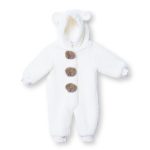 Midimod Boys' Baby Welsoft Footless Romper with Animal Print, Zipper, Hood, Long Sleeves, and Legs