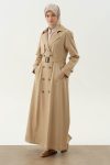 Slit Crossover Coat - Beige